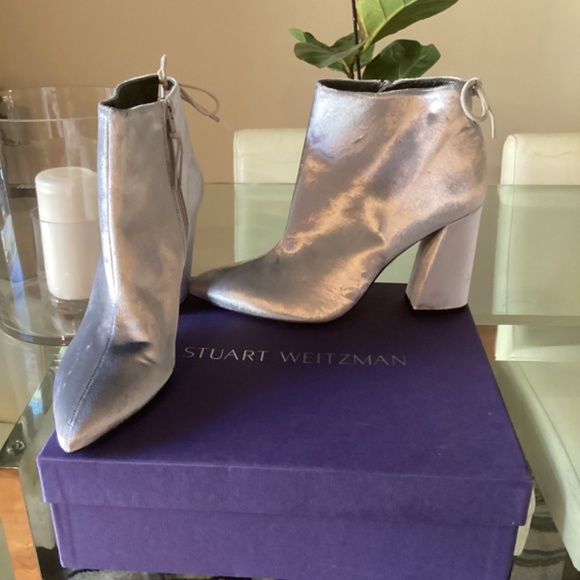 Stuart Weitzman Blue Velvet Bootie 9.5 - Picture 2 of 6